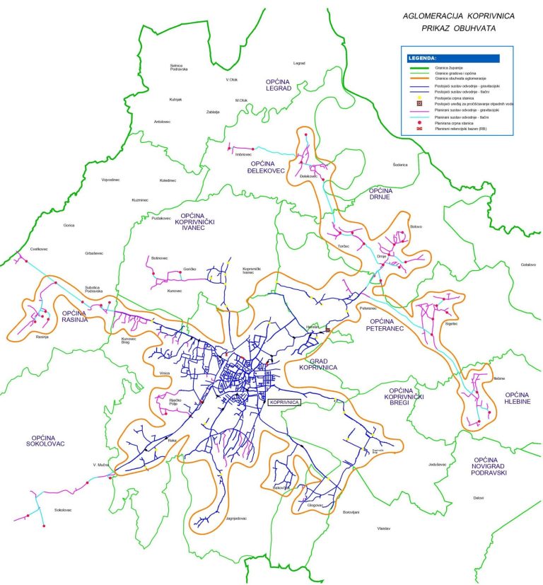 Aglomeracija Koprivnica - prikaz obuhvata